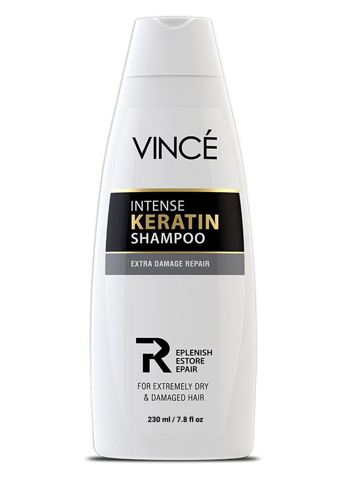 Keratin Shampoo – Gently Cleanses & Repairs Dry, Damaged & Frizzy Hair – Treats Colored or Heat-Treated Hair – Adds Softness, Smoothness & Shine – Paraben-Free, 230ml