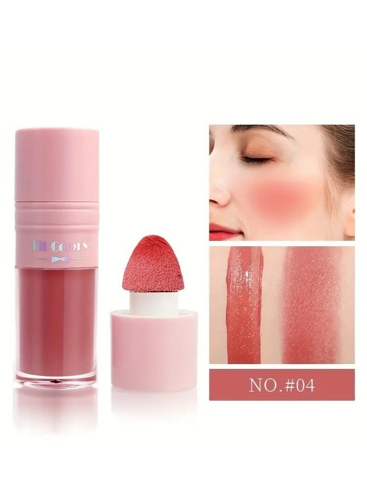 Fit Colors 6-Color Liquid Blush: Natural Face Contouring Rouge - Waterproof, Suitable for All Skin Tones, Dramatic Color Blush Solution, Essential for Women, Perfect Gift for Valentine's Day, Enhances with More Application, Matte Finish, Creamy Texture, Suitable for Face Cheeks #4