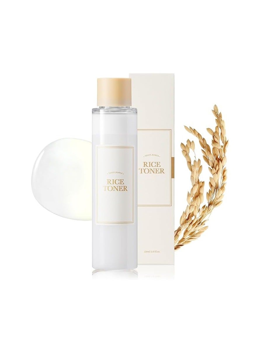 Hydrating Rice Toner for Glowing Skin - 77.78% Rice Extract, Milky Essence with Niacinamide, Vegan & Fragrance-Free, Deep Moisturization for Dry, Dull, Combination Skin, 5.07 Fl Oz