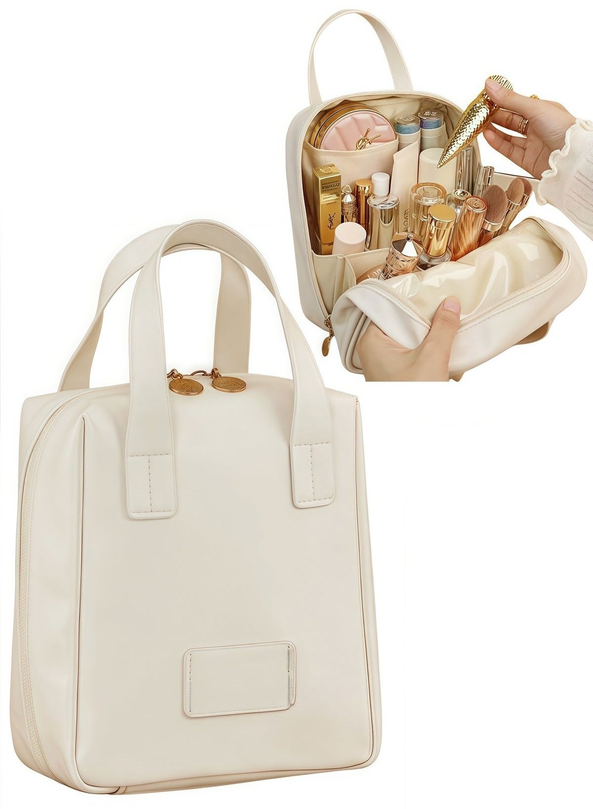 Shell Hand Makeup Bag Travel Portable Cosmetics White Storage Bag