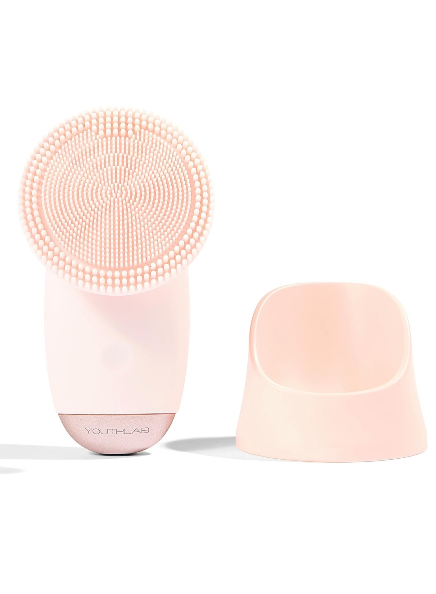 YouthLab SoniGlow, Pink, Silicone Facial Skin Cleansing Brush, Electric, Vibrating, Scrubber, Hygienic, Exfoliation, Massage, Firm, Tone, Blackheads, Pores, Waterproof, Rechargeable, Makeup Removal
