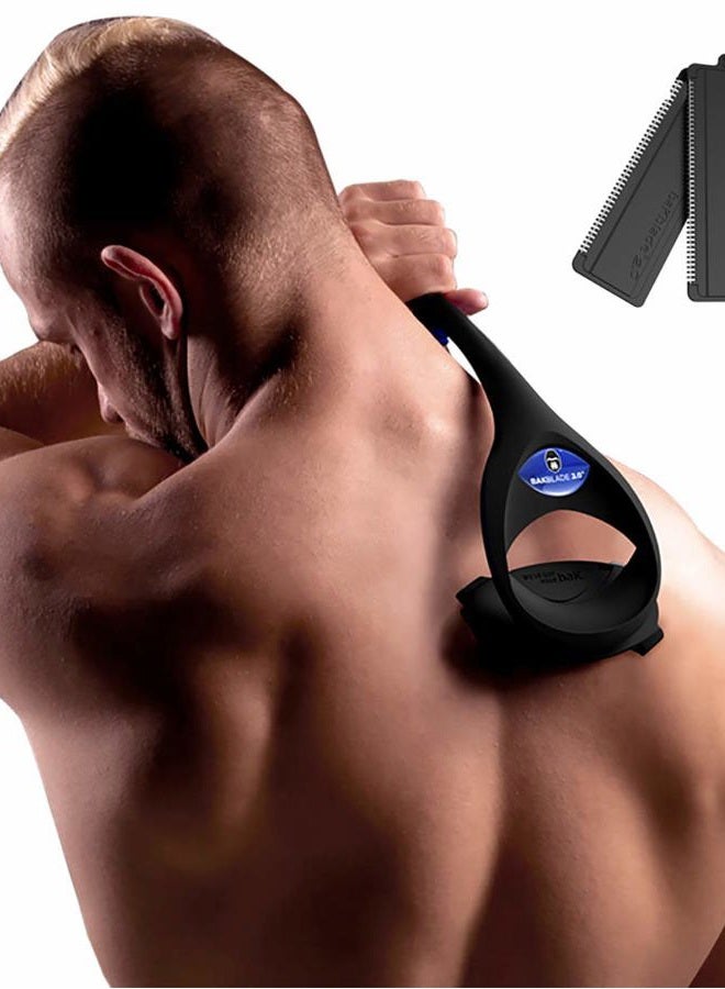 Bakblade 2.0 Back Shavers for Men: DIY Hair Shaver, Safety Blade Technology & Ergonomic Handle, Wet & Dry Shaving (Extra Blades Included)