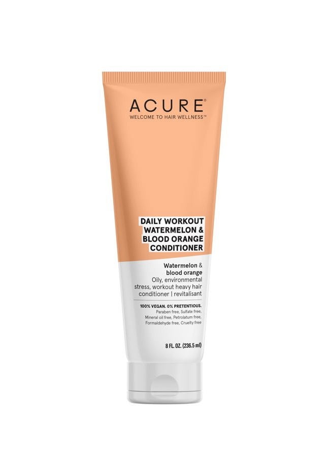 Daily Workout Watermelon Conditioner | 100% Vegan | For Oily, Environmental Stressed, Workout Heavy Hair | Watermelon & Blood Orange - Gentle Everyday Formula | 8 Fl Oz