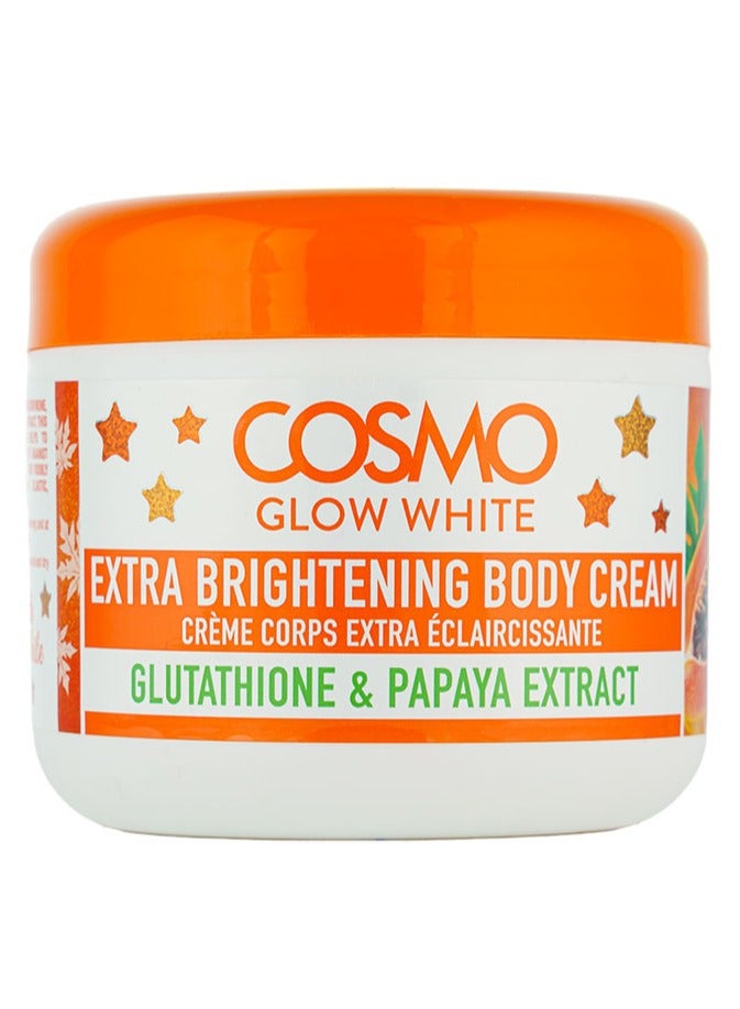 Cosmo Glow White Extra Whitening Body Cream 300g | Glutathione and Papaya Extract | For Younger-looking Skin | Nourishes the Skin | Feel Smoother | For Unisex | Orange