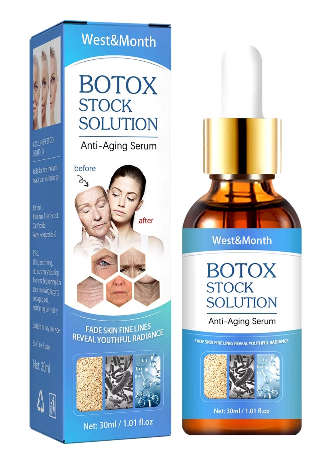 Anti-Aging Collagen Serum with and Vitamin C, Boosts Elasticity, Reduces Wrinkles and Firms Skin For Women-30ml