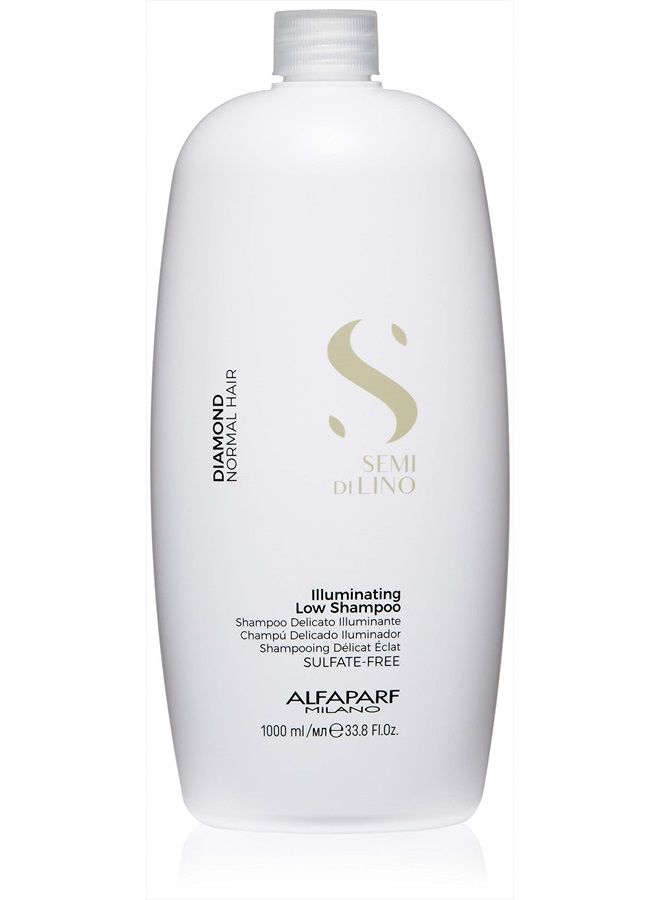 Semi Di Lino Diamond Shine Illuminating Low Shampoo - Sulfate Free - For Normal Hair - Paraben and Paraffin Free - Safe on Color Treated Hair - Professional Salon Quality, 33.8 Fl Oz