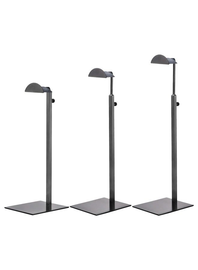 Purse Display Stand Set 3 Pack Metal Adjustable Handbag Rack Single Hook Holder for Boutique Store - Black