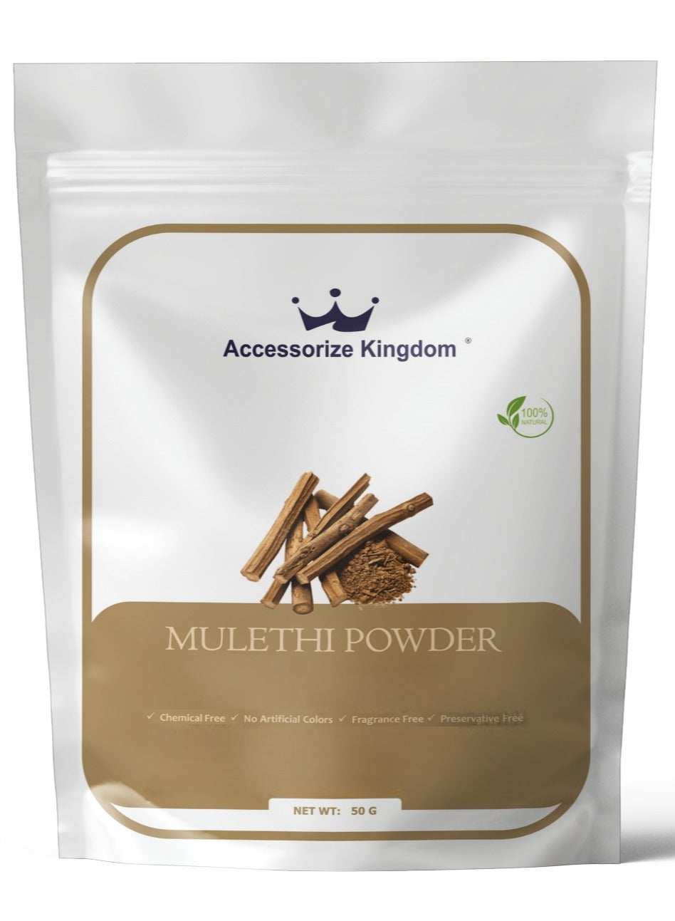 Mulethi Powder (50gm) – 100% Natural & Pure | Suitable for Skin & Hair | Brightens Skin, Reduces Dark Spots & Promotes Even Tone | Strengthens Hair, Soothes Scalp & Supports Growth
