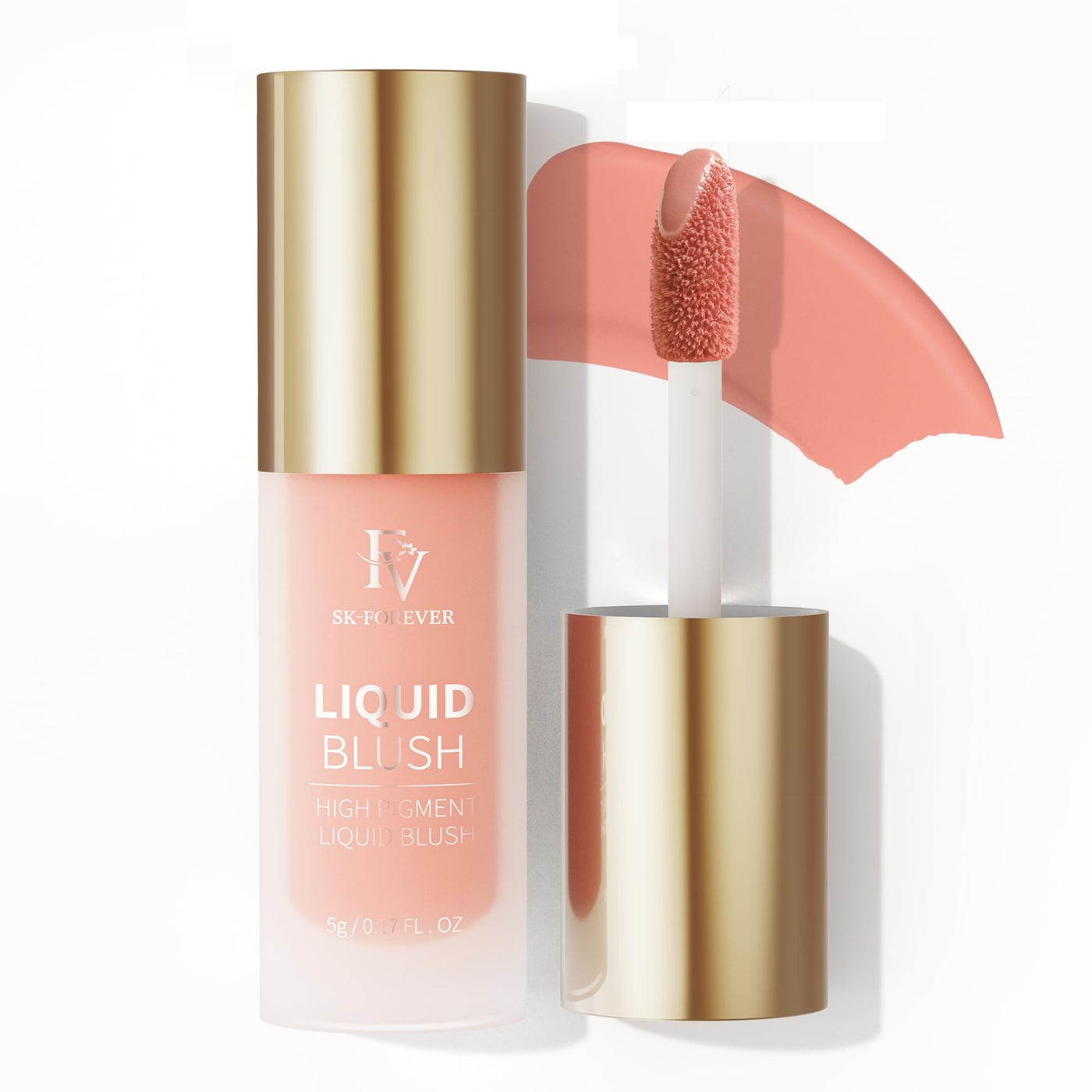 FV Liquid Blush, Long Lasting Buildable Cream Cheek Tint with High-Pigment Color, Weightless Blendable Formula for Natural Dewy Finish (Believe)