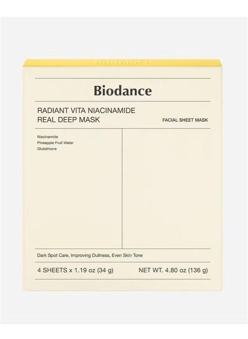 Radiant Vita Niacinamide Real Deep Mask 34g x4ea - image 3