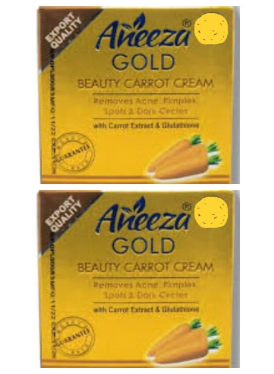 Gold Beauty Cream Removes Acne Pimples Spots And Dark Circles With Carrot Extract & Glutathione 2 PCS