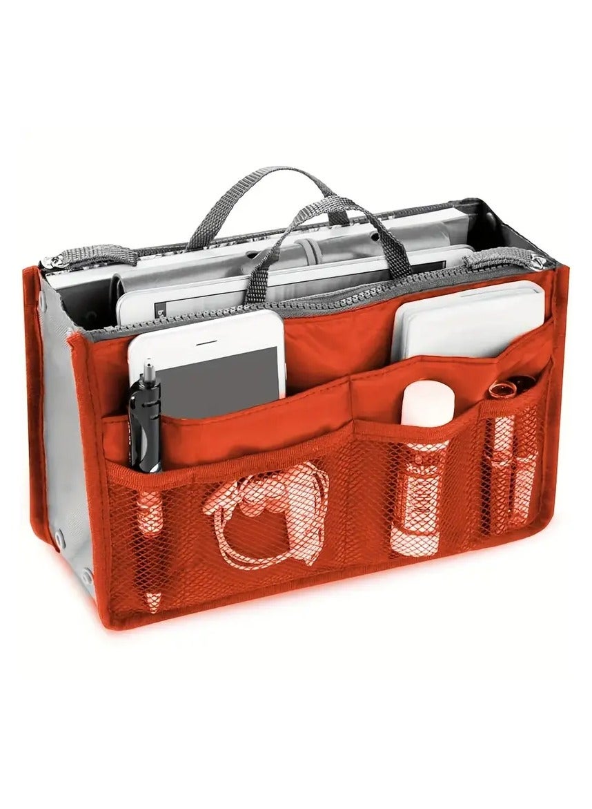 Multifunctional Double Zipper Cosmetic Bag - Inner Pouch, Portable Toiletry Organizer