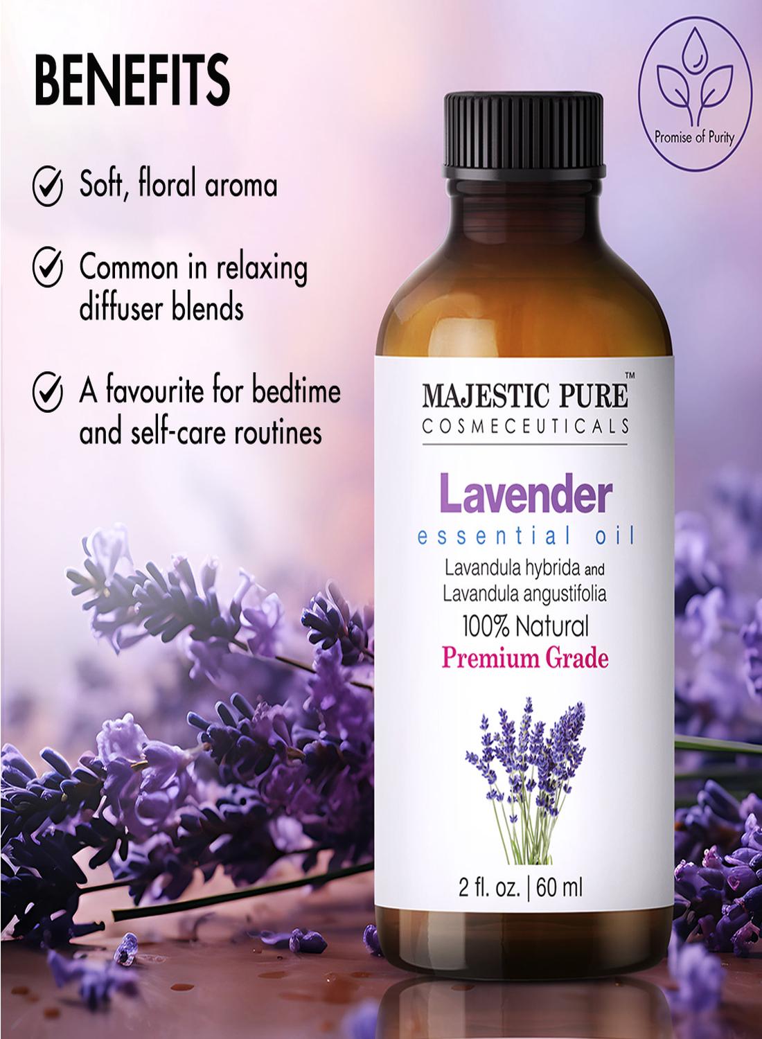 Essential Oil with Glass Dropper - 100% Pure and Natural - Essential Oils for Diffuser, Aromatherapy, Soap and Candle Making, Lavender Essential Oil, Lavender Oil, 2 Fl Oz