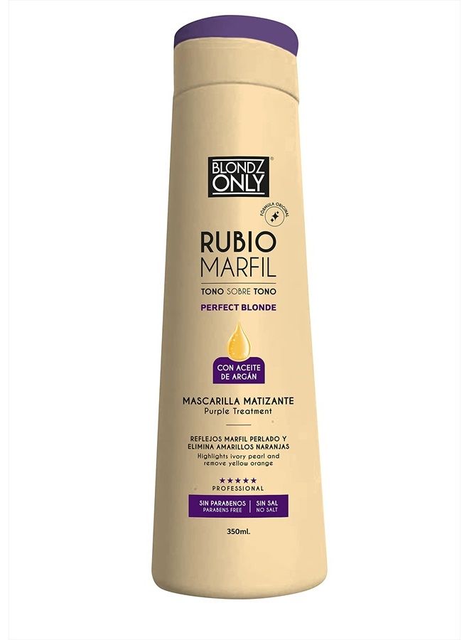 Purple Conditioner Treatment Mask Rubio Marfil Ivory Blonde with Argan Oil Perfect Blonde Toner 11.8 Fluid Ounce (350 ml)