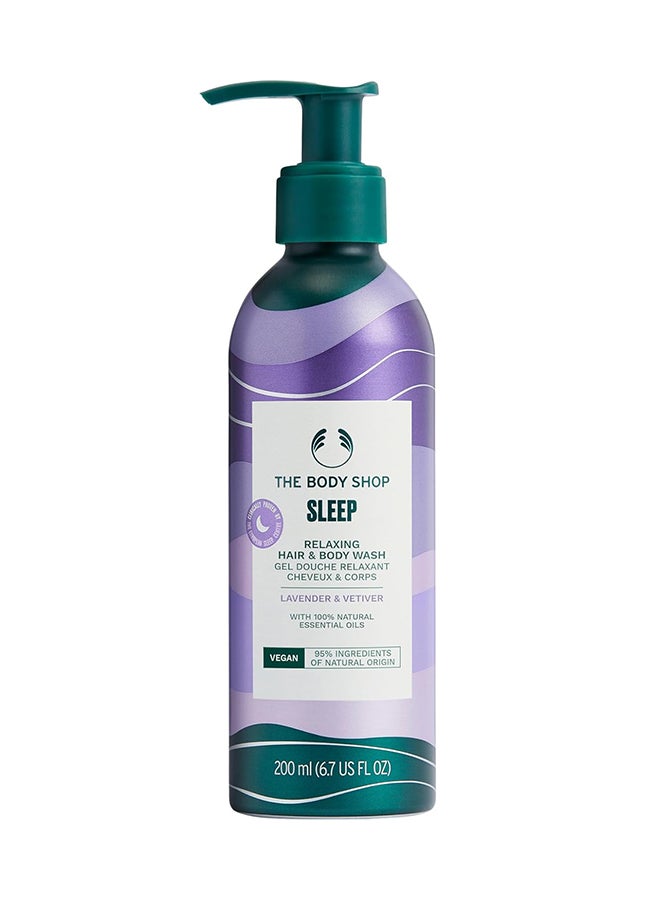 Sleep Relaxing Hair & Body Wash – Aromatic Lavender & Vetiver Cleanser for All Skin Types, Vegan, 95% Natural Origin, Improves Sleep Quality, 200ml