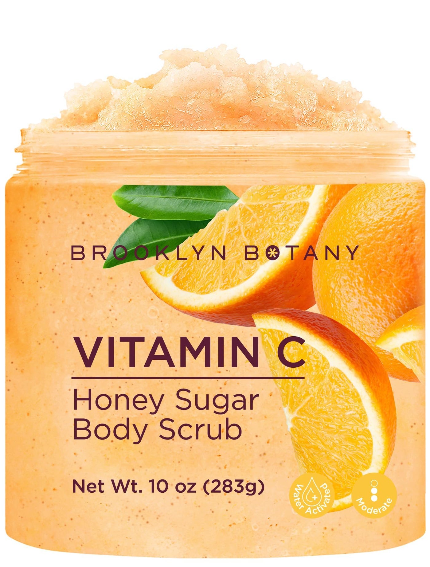 Brooklyn Botany Vitamin C Honey Sugar Scrub for Body 10 oz â€“ Deeply Hydrating and Gently Exfoliating Body Scrub for Women and Men â€“ Moisturizing and Nourishing the Skin