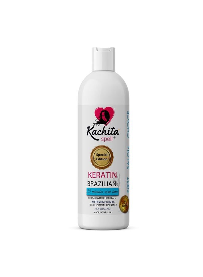 New Brazilian Keratin Chocolate Treatment Kachita Spell - Hair Straightening Made in USA (16 floz)