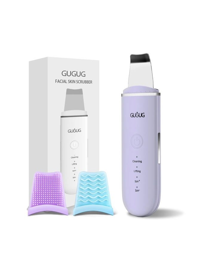 Skin Scrubber Face Spatula Skin Spatula Pore Cleaner Blackhead Remover Tools for Facial Deep Cleansing-4 Modes, Purple