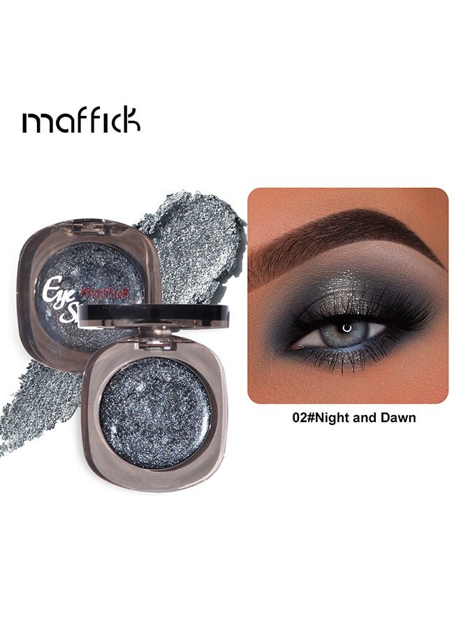 Mirror Glitter Drill Eyeshadow-High Velvet Texture,Waterproof, Sweat Resistant, & Long-lasting, Monochrome Eyeshadow 02#Night and Dawn