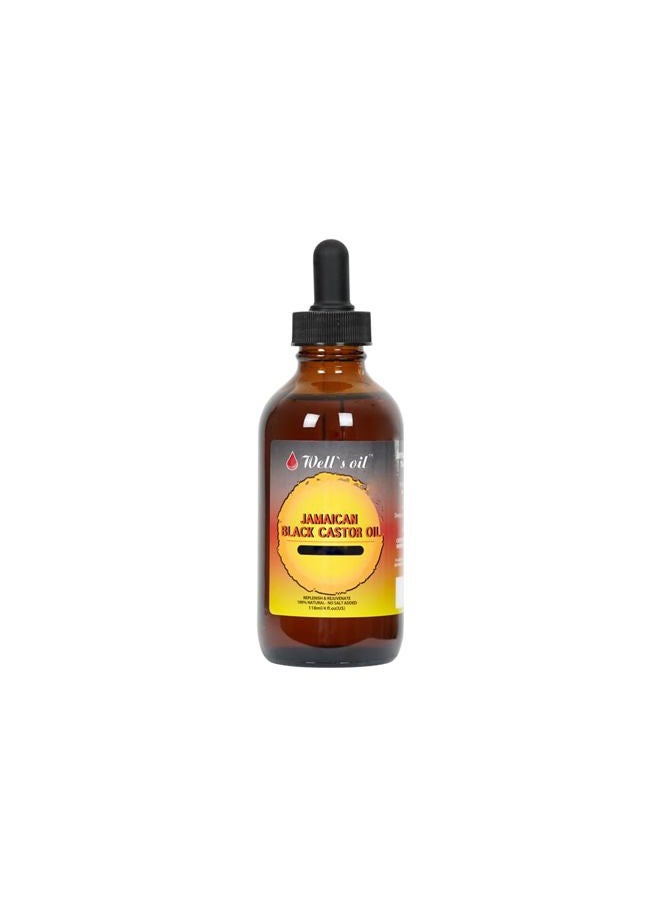 Well's Jamaican Black Castor Oil (Original) - 4 fl. oz. | 100% Natural | Moisturizes, Nourishes & Restores | For Hair & Skin