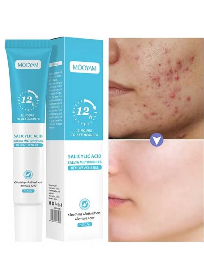 Salicylic Acid Remove Acne Gel 20g, Rapid Action Acne Spot Treatment for Face Closure & Acne Dots, Premium Acne Scar Gel & Pimple Remover
