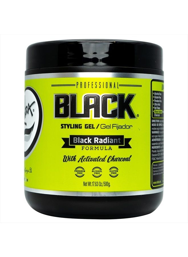 Black Styling Hair Gel Extra Strong Hold 17.6oz