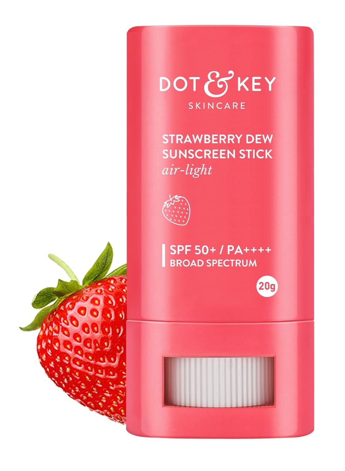 Strawberry Dew Spf 50 Sunscreen Stick On-The-Go Spf 50 Pa+++, Broad Spectrum, Uva/Uvb Rays Protection With Hyaluronic & Ceramide Normal Skin Type For Hydration & Skin Barrier, Mess Free, 20G