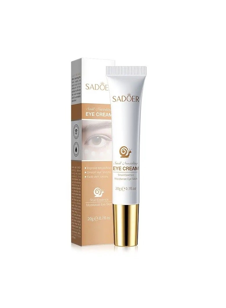 20g Snail Essence Eye Cream, Vitamin C Eye Cream, Moisturizing And Brightening, Firming & Brightening Skin, Fight Dark Circles, Eye Bags, Puffiness