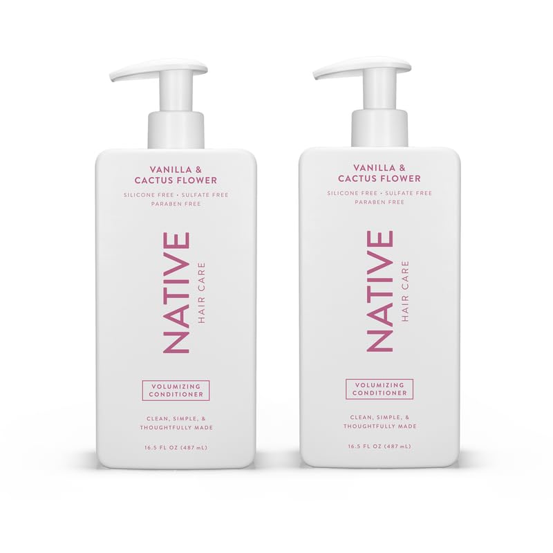 Native Vanilla & Cactus Flower Volumizing Conditioner contains Naturally Derived Ingredients| All Hair Types - Color & Treated, Fine to Dry Damaged |Sulfate & Dye Free, 16.5 fl oz each (2 Pack)