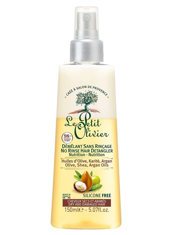 Nutrition No Rinse Hair Detangler - Olive, Shea, Argan Oils - Detangles and Repairs - Enriched With Natural Origin Ingredients - For Dry And Damaged Hair - Silicone Free - 5.07 oz