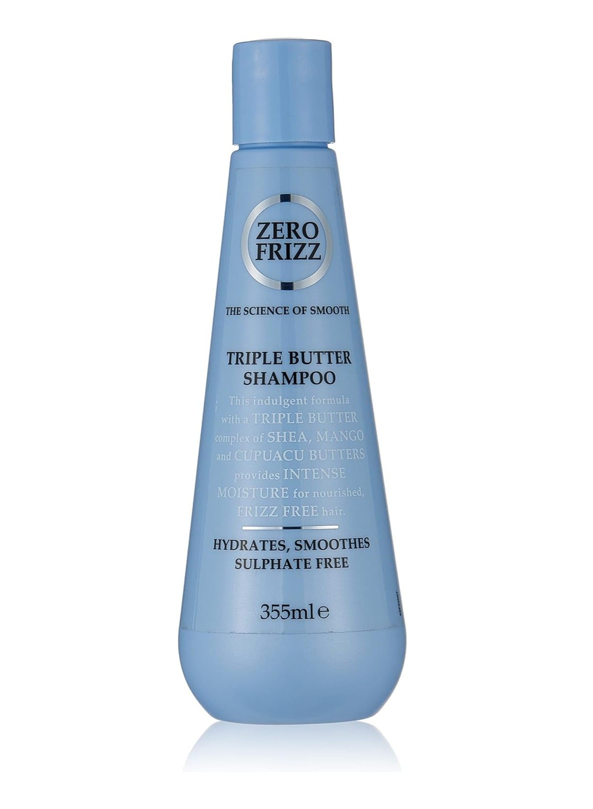 Zero Frizz Triple Butter Shampoo 355ml | Sulfate-Free Moisture Repair with Shea, Mango & Cupuaçu | Deep Nourishing Care for Dry, Frizzy Hair