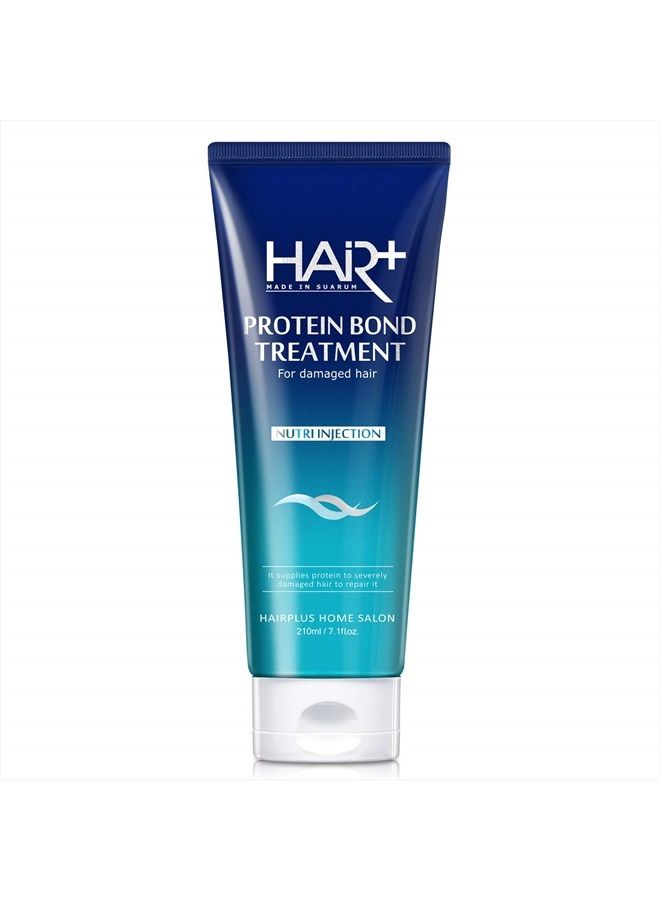 HAIR PLUS Velvet Protein Treatment 7.1 oz. (210ml) - 80% Protain and Silk Powder Contained, Provides Smooth and Deep Moisture for Damaged and Rough Hair, Oil & Moisture Balance Hair Care Mask