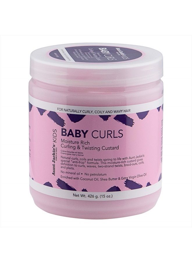 Kids Baby Curls, Moisture Rich Curling and Twisting Custard for Naturally Curly, Coily and Wavy Hair, 15 oz