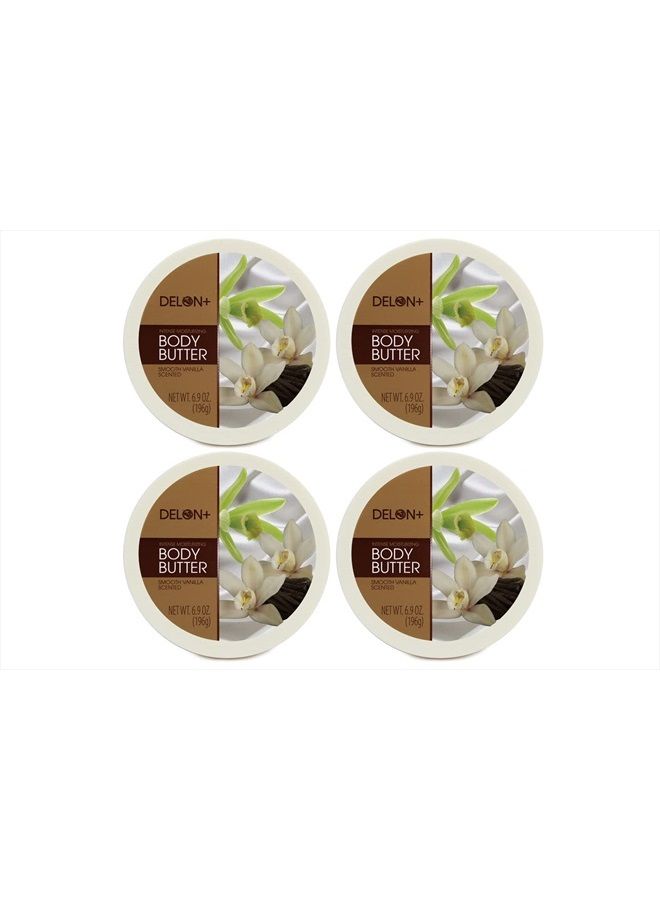 Intense Moisturizing Body Butter, 6.9 Oz (4-Pack) (Smooth Vanilla)
