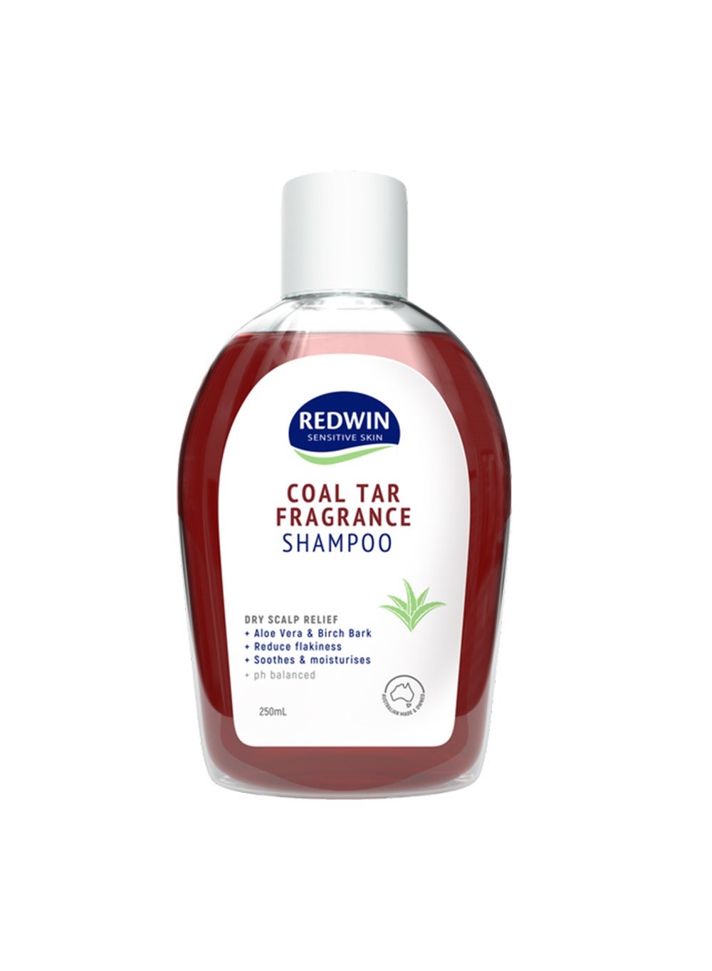Redwin Coal Tar Fragrance Shampoo 250ml, Dry Scalp Relief with Aloe Vera, Reduce Flakiness, Soothe and Moisture Itchy/dry Scalp