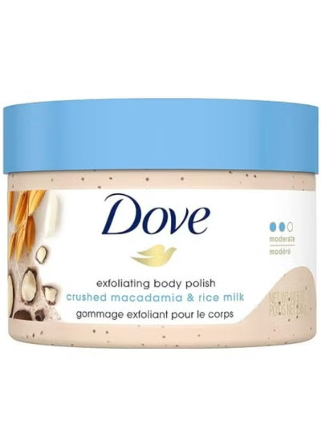 Exfoliating Body Polish Scrub Macadamia And Rice Milk With Moisturising Cream 298g