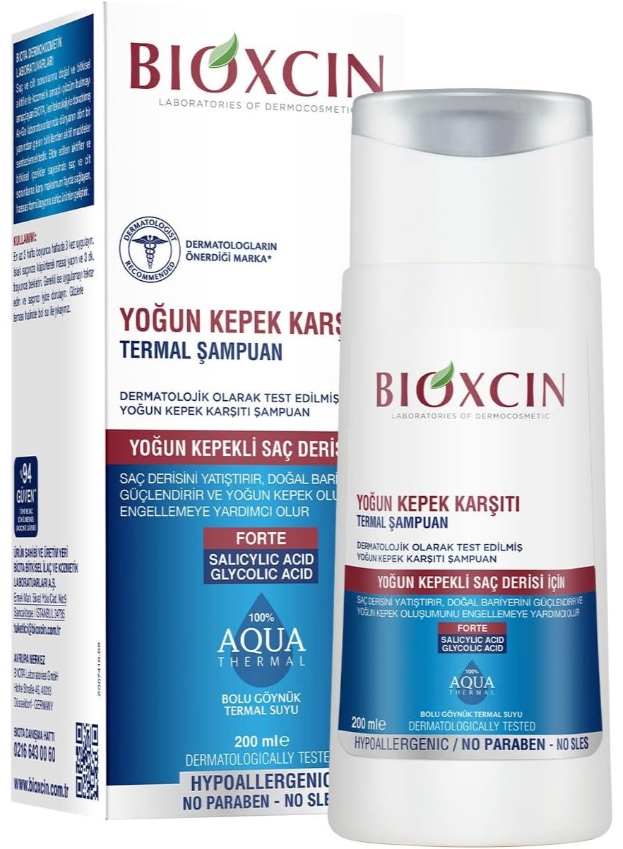 BIOXCIN Thermal Anti-Dandruff Shampoo, 200 ml, with Salicylic Acid and Zinc