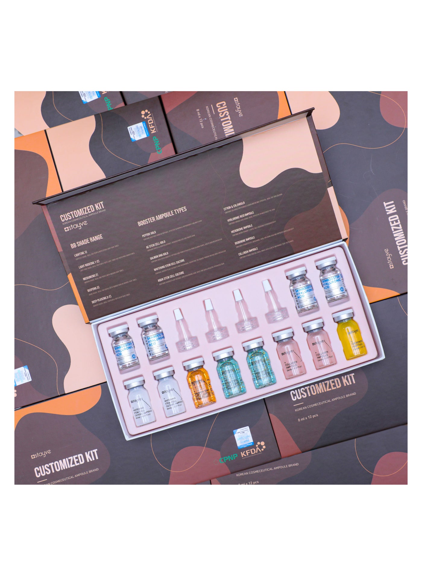 Stayve BB Glow Customized Kit Hydrating Brightening and Anti-Aging Ampoules for Radiant Even Skin Tone