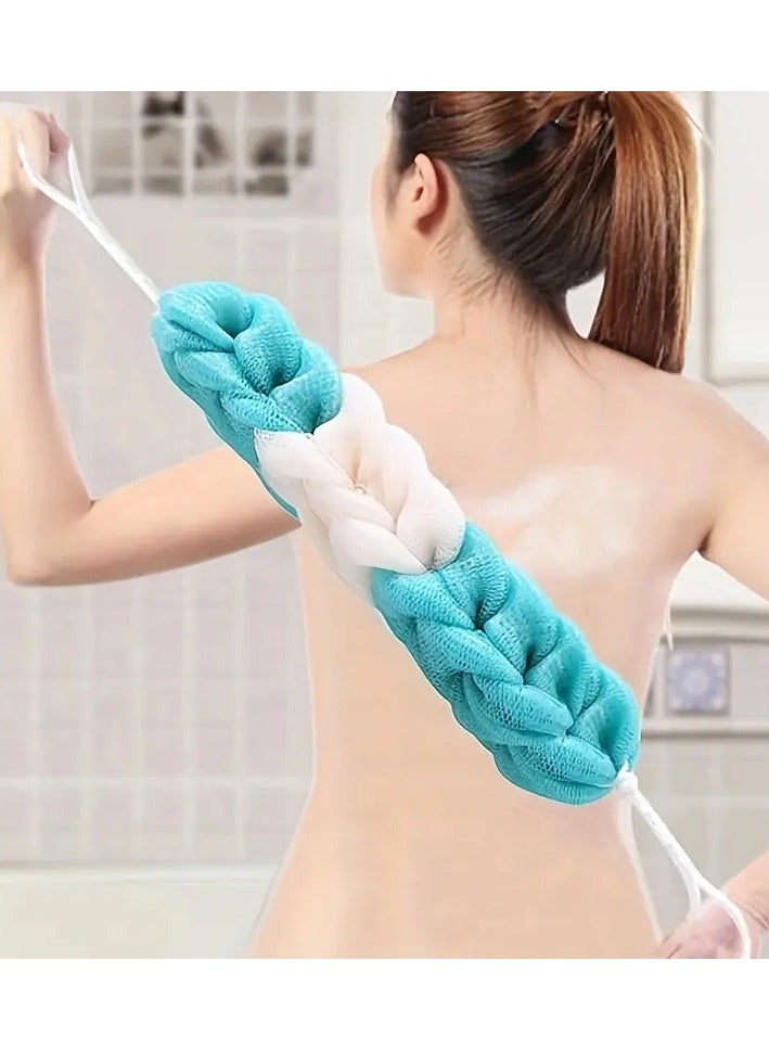 1pc Dual-Sided Thickened Bath Sponge - Strong Scrubbing Power for Men & Women, Exfoliating Back Brush with Lathering Mesh Towel