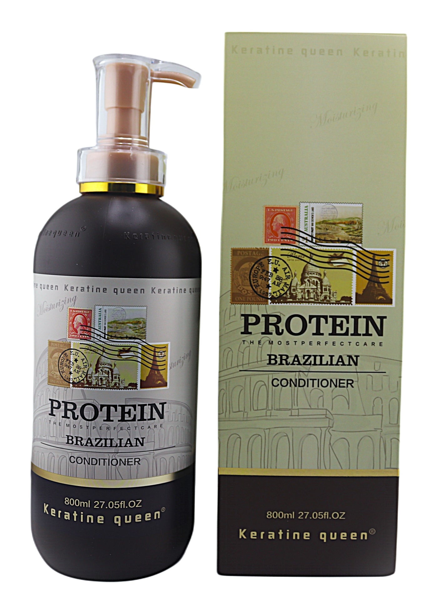 Keratine Queen Protein Brazilian Hair  Conditioner 800ML, Vitamin B3,B5,B6,  Silicon Free, Paraben Free , Sulfate Free