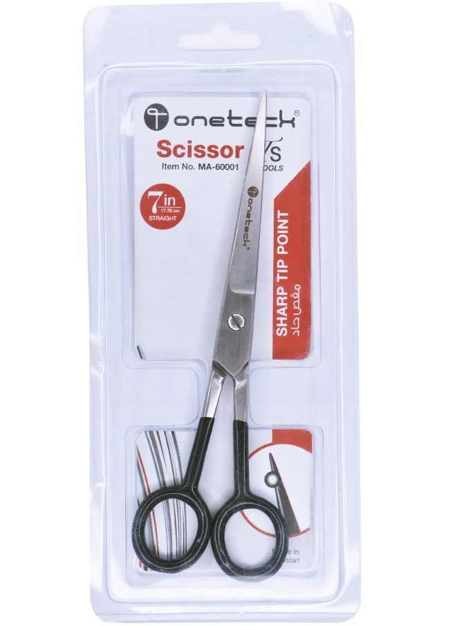 Hair Scissor W/ Black Grip 7 Inches