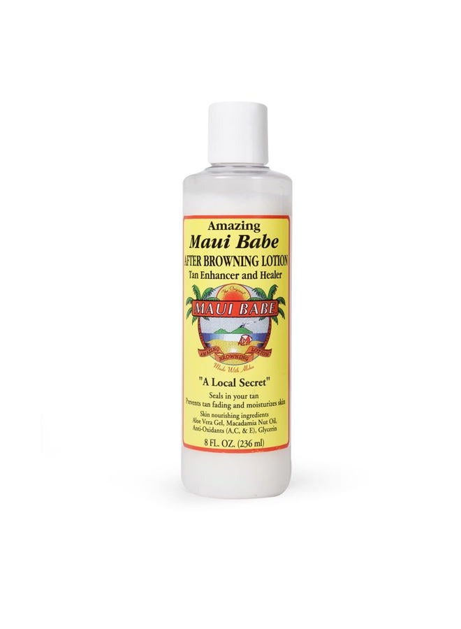 After Browning Lotion, Tan Enhancer & Healer - After Sun Tan Extender Body Lotion To Prevent Tan Fading- Natural Moisturizing & Healing After Sun Care Cream- Made In USA, 8 Ounces