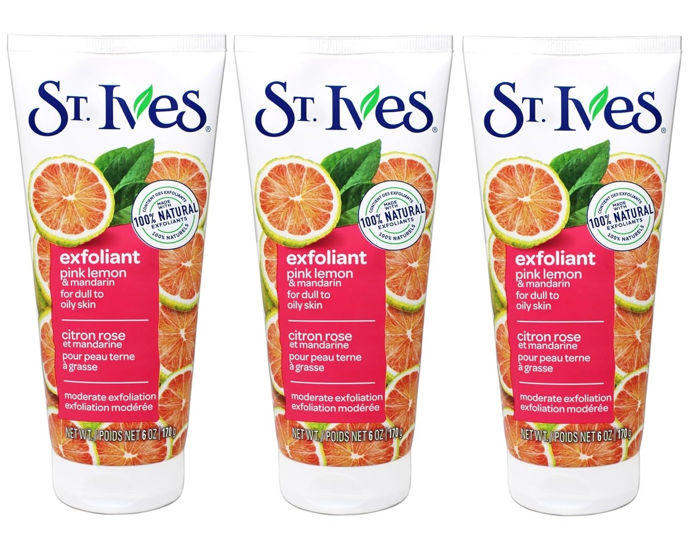 St Ives Scrub, Even & Bright Pink Lemon & Mandarin Orange 6 Ounce (Pack of 3) by St. Ives