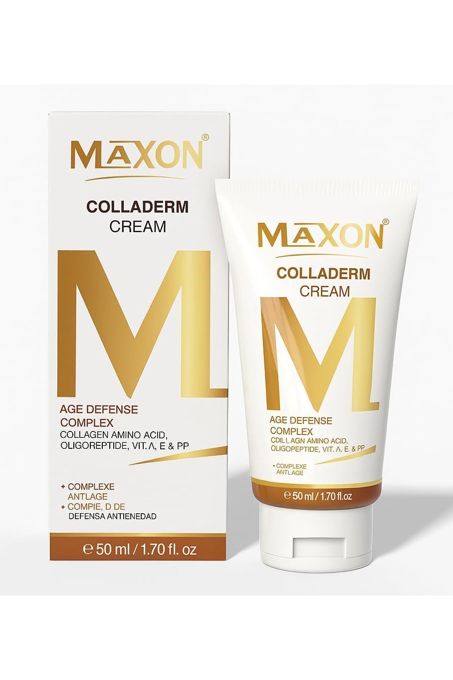 MAX-ON Colladerm Cream â Anti-Aging Moisturizer with Collagen Amino Acids, Oligopeptides & Vitamins A, E & PP | Age Defense & Wrinkle Reduction â 50ml