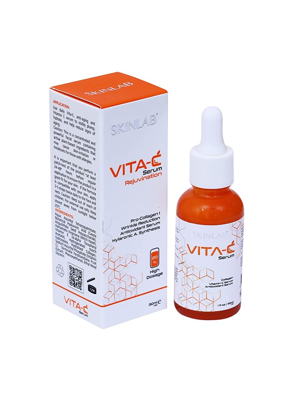 Vita C Serum 30ml Rejuvenation wrinkle reduction Antioxidant and skin brightener serum