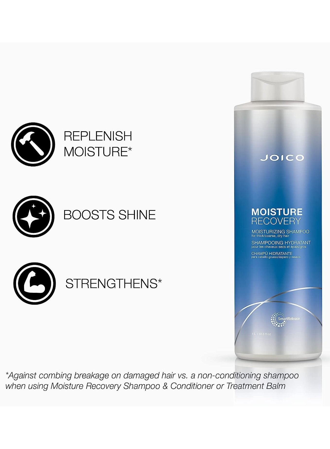 Moisture Recovery Moisturizing Shampoo | For Thick, Coarse, Dry Hair | Restore Moisture, Smoothness, Strength, & Elasticity | Reduce Breakage | With Jojoba Oil & Shea Butter | 33.8 Fl Oz