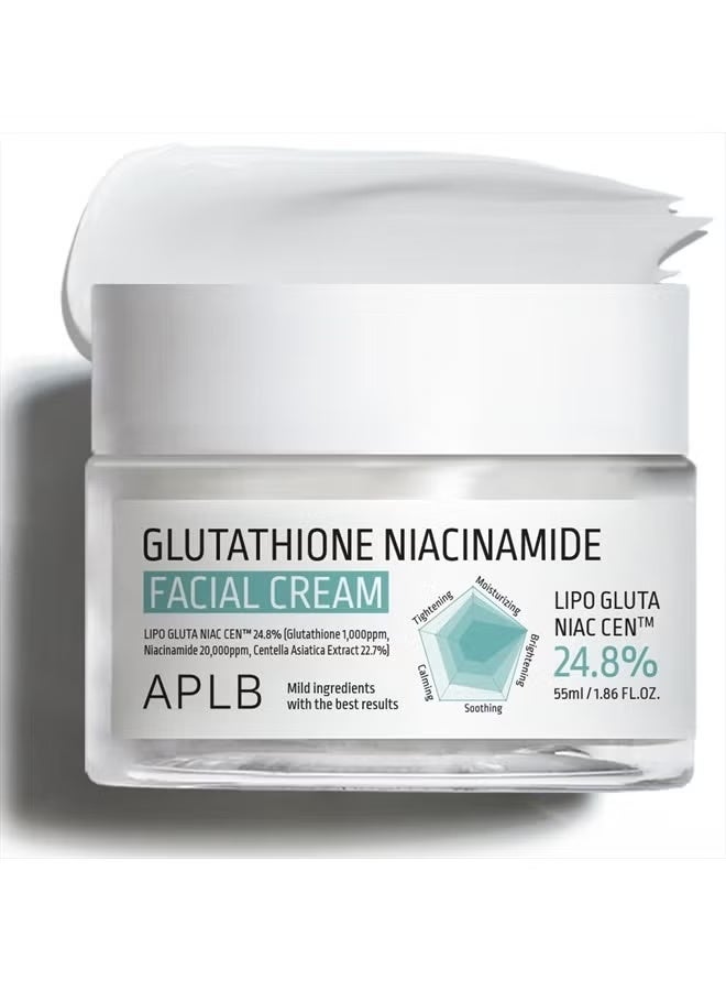 Glutathione Niacinamide Brightening Cream | Korean Facial Moisturizer for Glow & Dark Spots