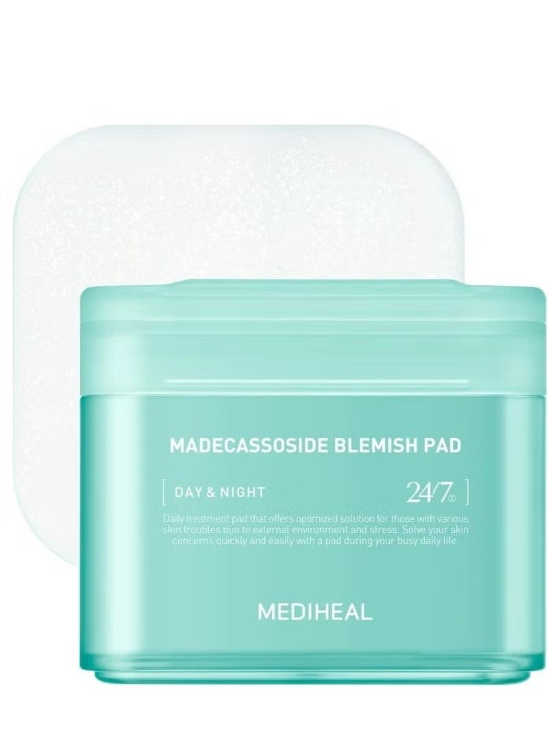 Mediheal Madecassoside Blemish Pad | Square Cotton Facial Toner Pads With Centella Asiatica & Madecassoside | Anti Blemish Face Pads To Improve Uneven Skin Tone | 100 Pads