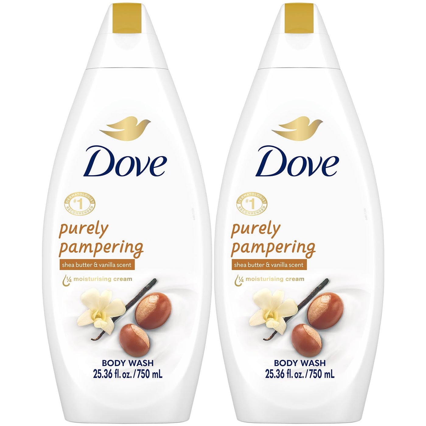 Dove Body Wash 2-Pack â€“ Purely Pampering, Shea Butter & Warm Vanilla for Softer, Smoother Skin, 25.4 Oz Ea