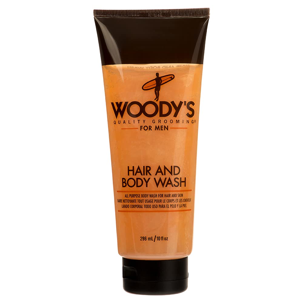 Woody's Hair and Body Wash for Men â€“ 2-in-1 Cleanser & Body Wash, Deep Cleansing, Hydrating, Refreshing Scent, Sulfate-Free, 10 fl oz, 1 Pack